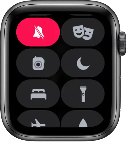 Control Center with silent mode button selected.