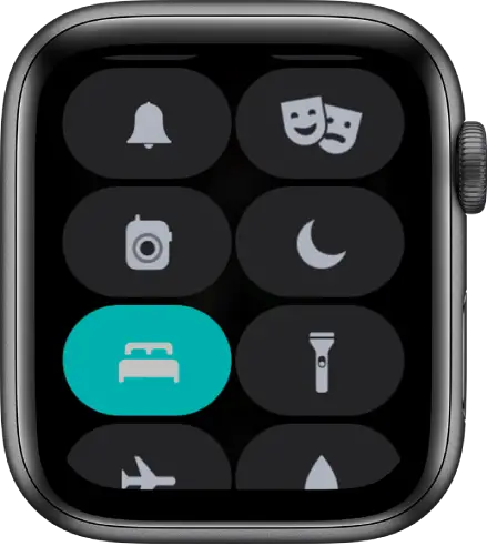 Control Center, with the Sleep mode button shown at the lower left.