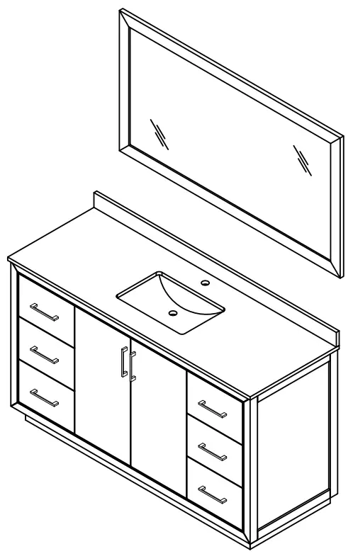 WYNDHAM COLLECTION WC 1111 60 SGL D x 35 in H Single Bath Vanity in Dark Gray 2