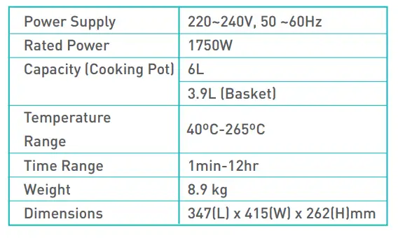 alliance AHA-AF55003D 6L Indoor Grill Air Fryer fig 1