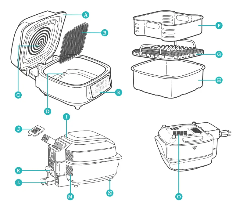 alliance AHA-AF55003D 6L Indoor Grill Air Fryer fig 3