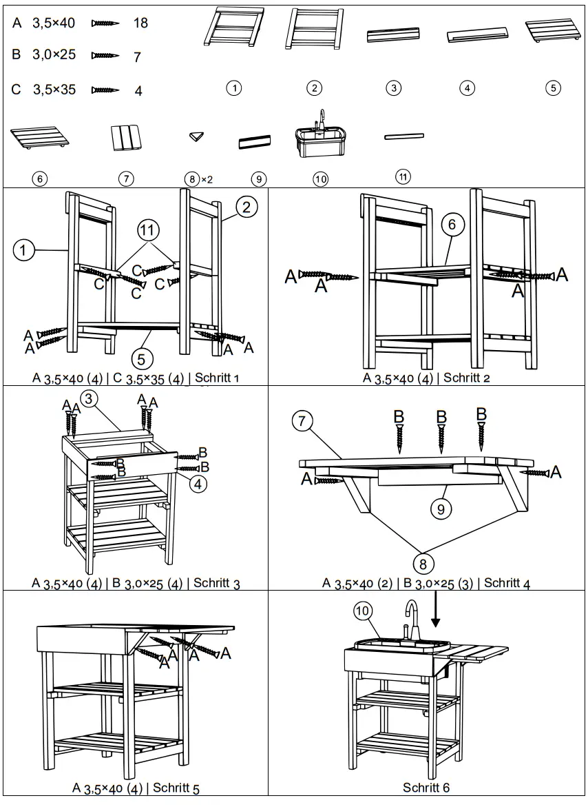 toboli 52416 Outdoor Mud Kitchen with Sink fig