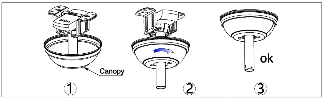 THE HOME DEPOT GZHSKN0721005 52 Inch Integrated LED Indoor Outdoor Black Ceiling Fan Canopy Assembly