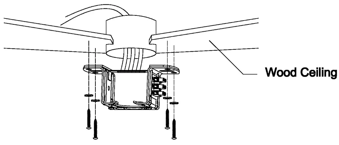 THE HOME DEPOT GZHSKN0721005 52 Inch Integrated LED Indoor Outdoor Black Ceiling Fan Hanger Bracket