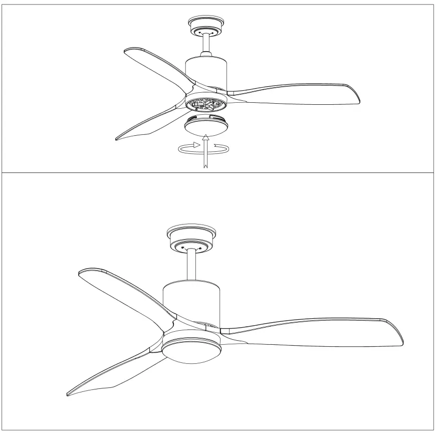 THE HOME DEPOT GZHSKN0721005 52 Inch Integrated LED Indoor Outdoor Black Ceiling Fan Pan Inventory