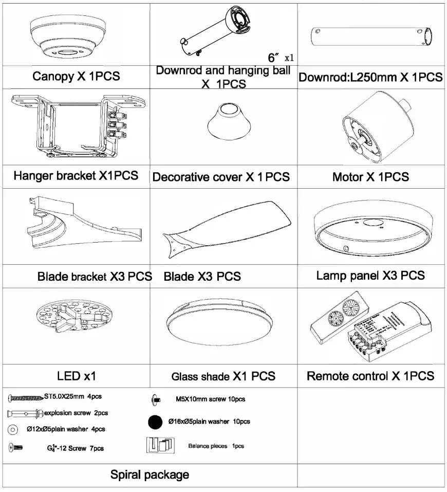 THE HOME DEPOT GZHSKN0721005 52 Inch Integrated LED Indoor Outdoor Black Ceiling Fan fig