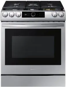 SAMSUNG NX60T8711SS Front Control Slide-in Gas Range with Smart Dial & Air Fry