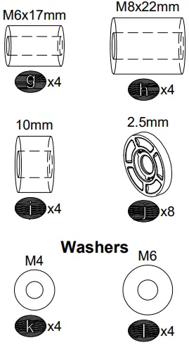 Spacers and Washer