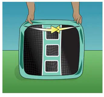 RUKKET SPORTS Pop Up Golf Chipping Net - after removing, folding, and storing