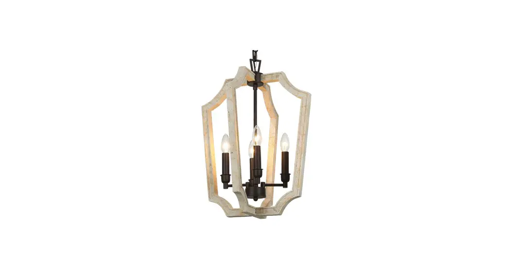 Lnc A04595 Creamy 4-light Distressed White And Bronze Modern-contemporary Cage Led Chandelier Instruction Manual
