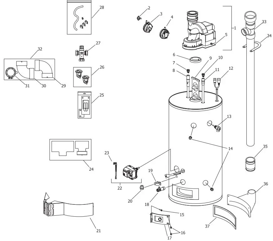 BRADFORD WHITE URG2PDV(40,50)S N Ultra Low NOx Water Heater-FIG2