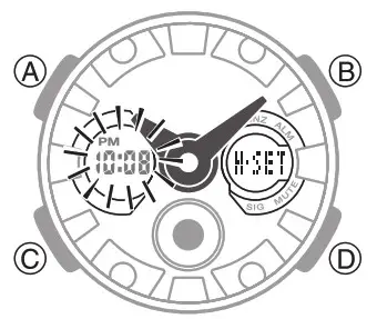 CASIO watch 5607 - Adjusting the Analog Hand Setting