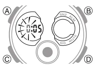 CASIO watch 5607 - To configure the countdown timer