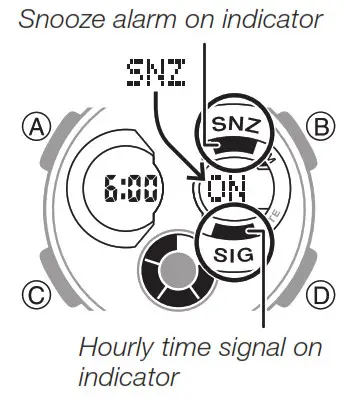 CASIO watch 5607 - To set an alarm time 3