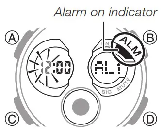 CASIO watch 5607 - To set an alarm time