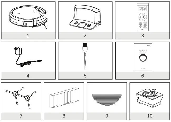 ILIFE V5s Plus Robotic Vacuum Cleaner - Product Composition