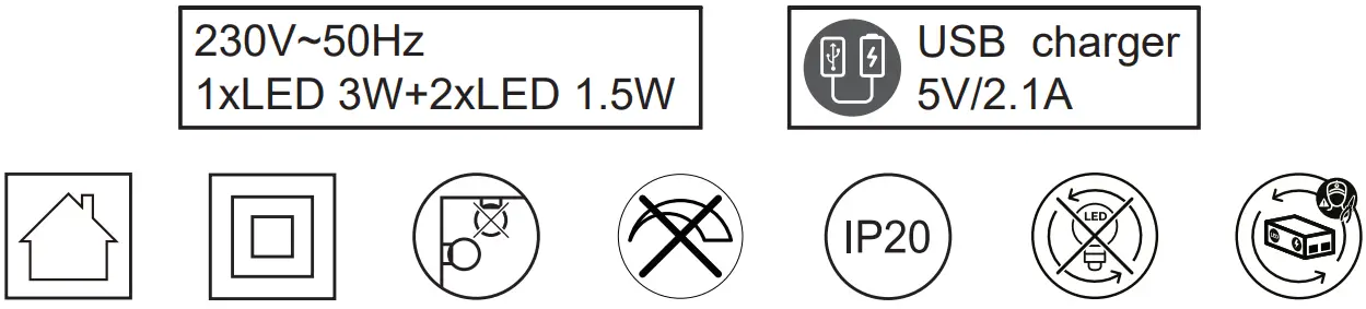 TRIO 222570231 Element LED Wall Light - icon2