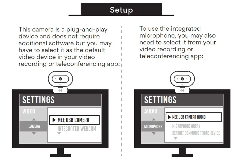 MEE audio CAM-202L 1080P USB Camera - Setup
