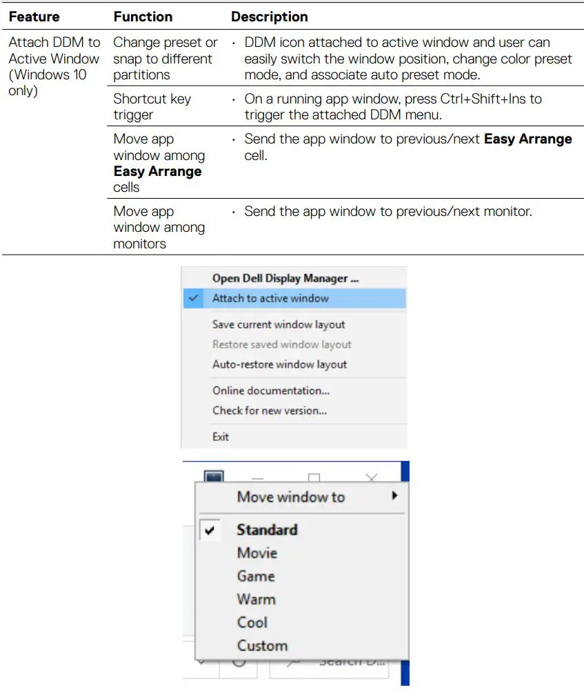 DELL P3222QE 32 Inch 4K USB-C Hub Monitor User Guide - Attach DDM To Active Windows