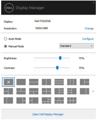 DELL P3222QE 32 Inch 4K USB-C Hub Monitor User Guide - Quick Settings