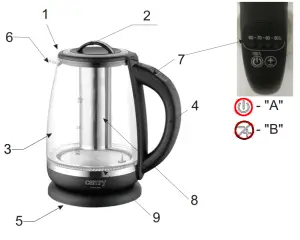 ADLER CR 1290 Electric kettle with teapot and temperature regulator Camry-fig1