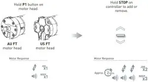 Pair or unpair the sensor to a motor using a pre-paired remote