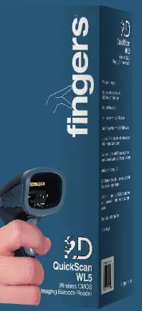 fingers WL5 2D QuickScan Wireless CMOS Imagine Barcode Reader - Cover 3