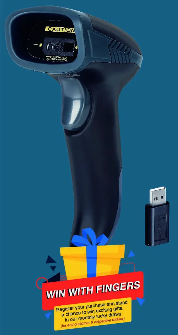 fingers WL5 2D QuickScan Wireless CMOS Imagine Barcode Reader - Product Overview 3