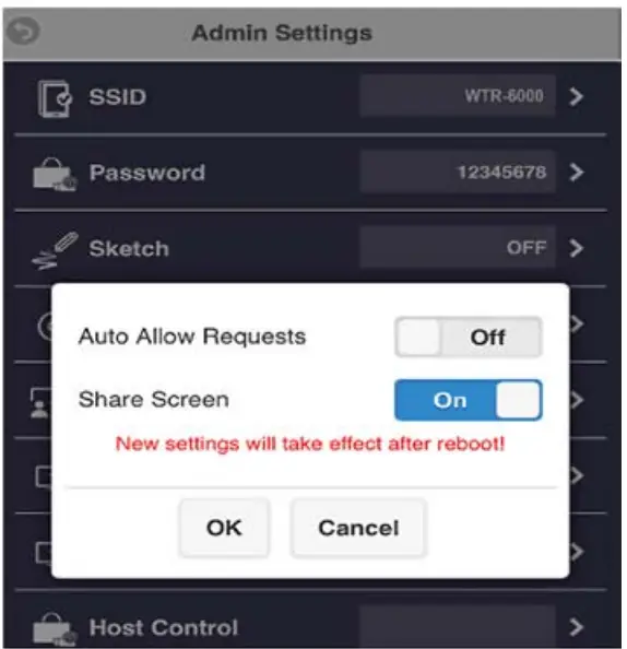 PX WTR 6000 HD Wireless Presentation System - host control