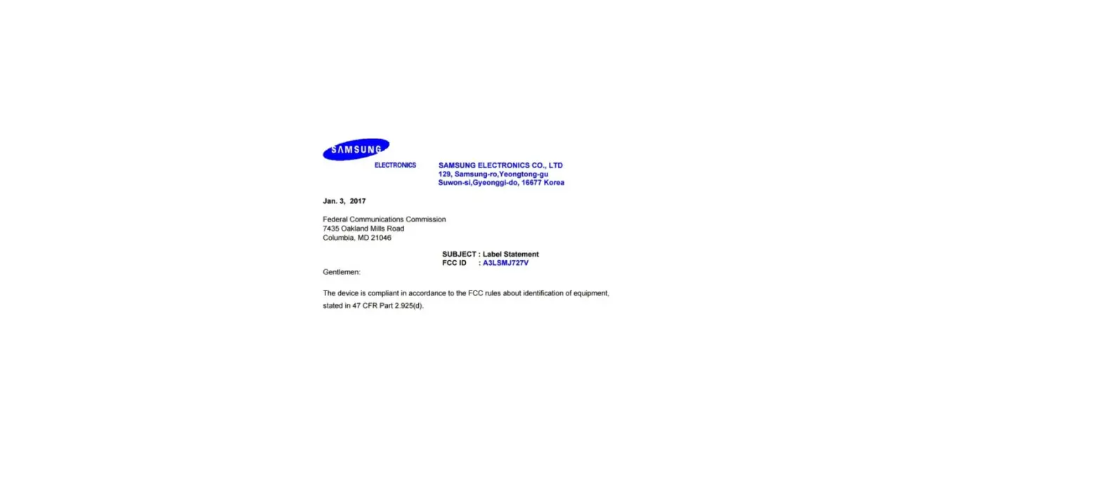 Samsung Federal Communications Commission Instructions Samsung Federal Communications Commission Instructions