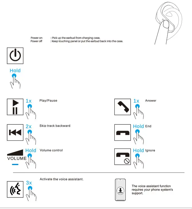 TOZO T5 TWS Bluetooth Earbuds- Left