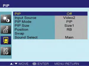 OSD PIP Menu Description 4