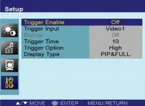 OSD Trigger Menu Description 6