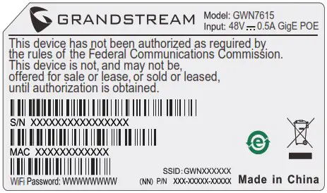 GRANDSTREAM GWN7615 Enterprise 802 11ac Wave 2 3x3 Wi Fi Access Point - CONNECT TO GWN7615 DEFAULT Wi-Fi NETWORK