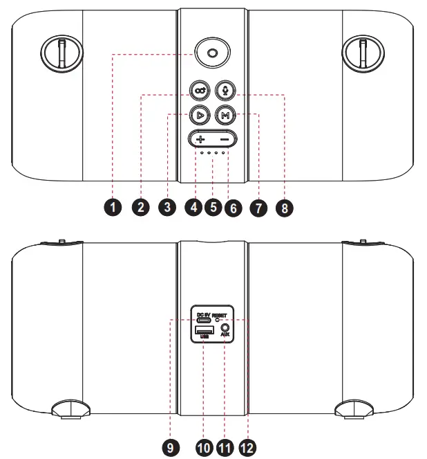 PYLE PSBWP9BK Portable Wireless BT Speaker Radio System - Siri Button
