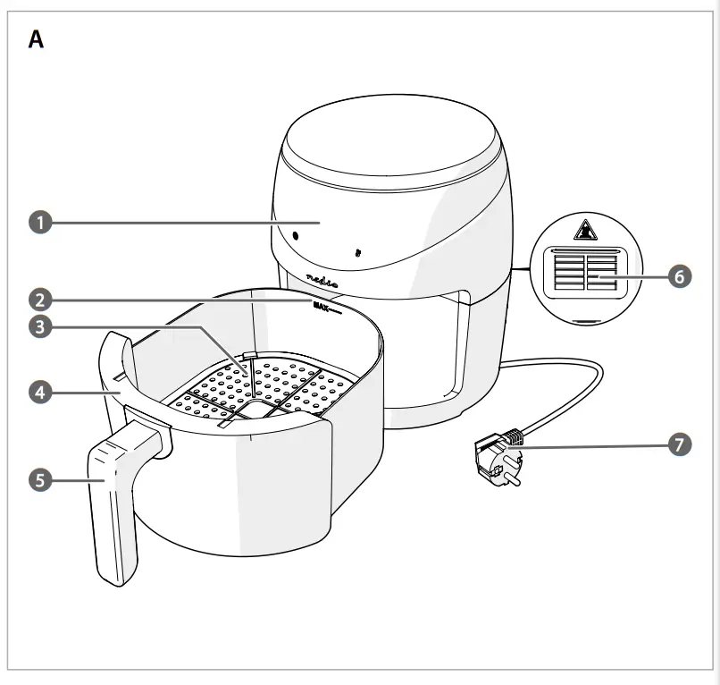 nedis KAAF250EBK Digital Hot Air Fryer-