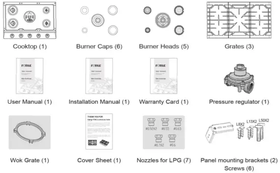 FOTILE GLS30501 Gas Cooktop - Parts