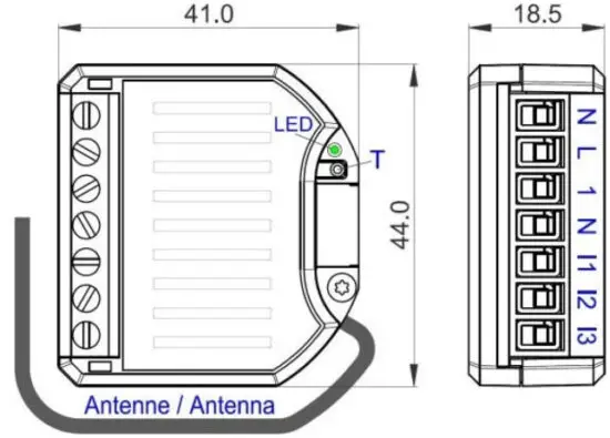 myTEM MTSWD 100 WL Radio Switch Dimmer - antena