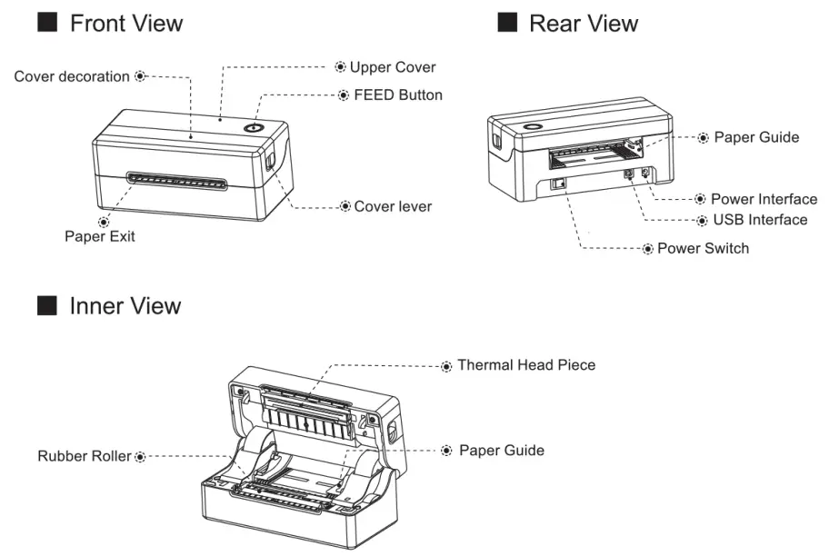 G G D1200CW Desktop Thermal Label Printer - 01