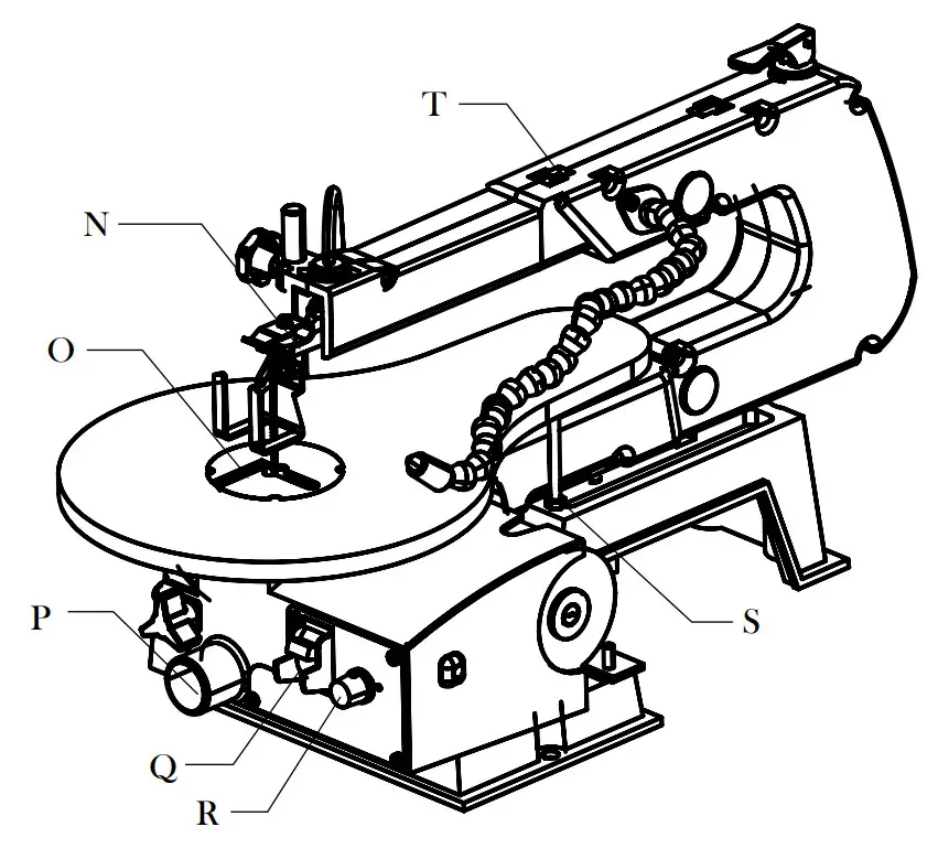 WEN 3921 16-Inch Variable Speed Scroll Saw - Diagram 2