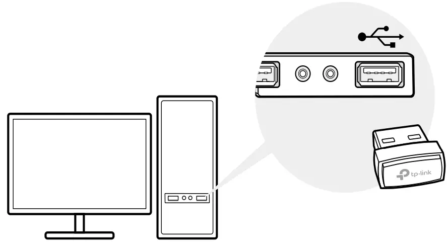 tp-link Archer T2UB Nano AC600 Nano Wi-Fi Bluetooth 4.2 USB Adapter - USB port