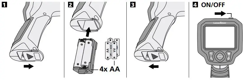 Laserliner 082.114A VideoScope XL Instruction Manual - First use
