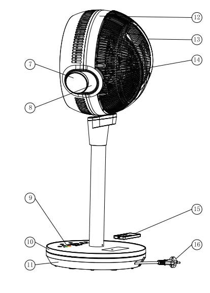 DIMPLEX DCACP30HC Air Circulator Pedestal Fan 4