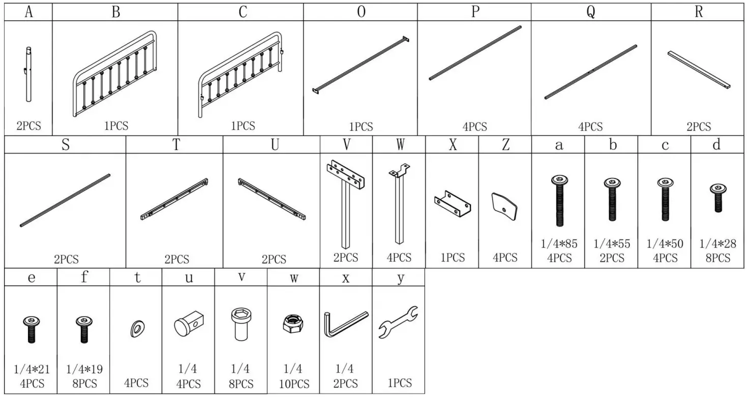 maocao hoom 634F Metal Platform Bed Frame - fig1