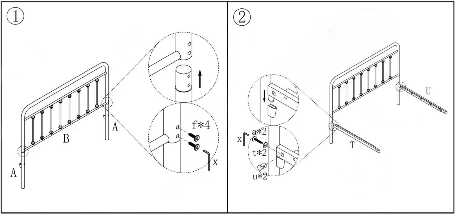maocao hoom 634F Metal Platform Bed Frame - fig2