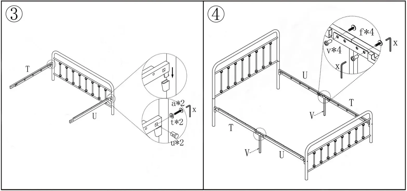 maocao hoom 634F Metal Platform Bed Frame - fig3