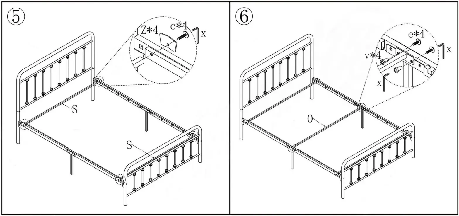 maocao hoom 634F Metal Platform Bed Frame - fig4