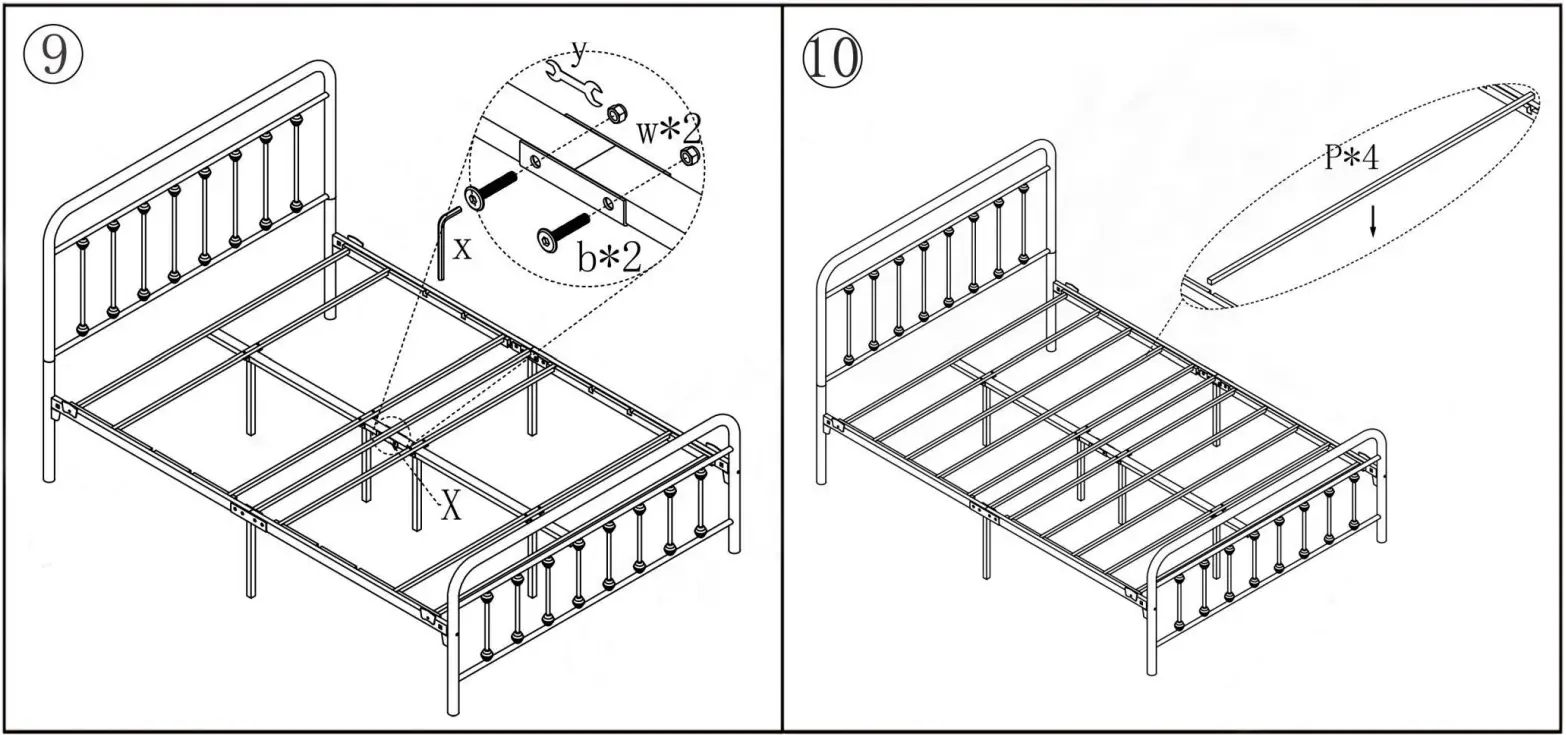 maocao hoom 634F Metal Platform Bed Frame - fig6