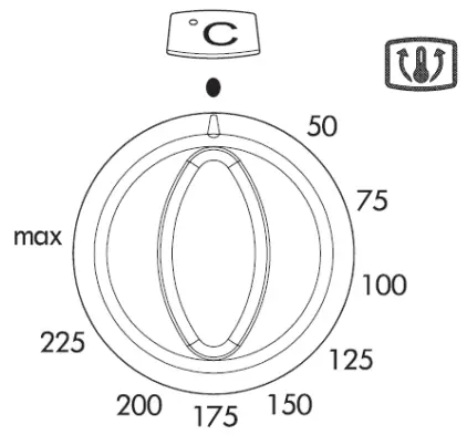 mistral MO608B 60cm Built in Electric Oven - Temperature