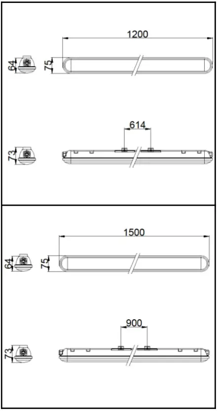 resistex 605055 Noclip Wall Light - DIMENSION SIZE